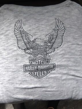 Harley-Davidson Light Gray Lace-Up Long Sleeve Tee